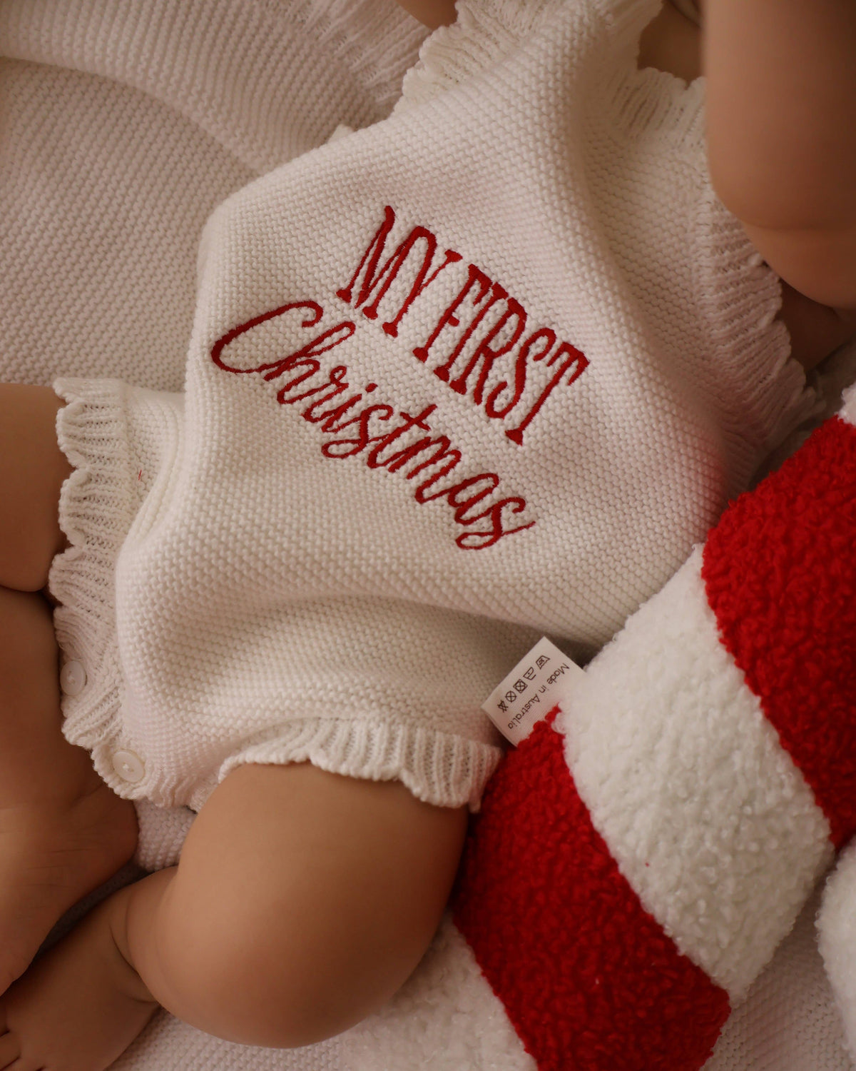 Elke & Indigo - PREORDER - My First Christmas Romper - Scallop Edge