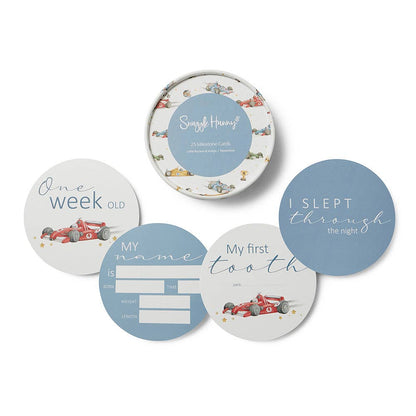 Snuggle Hunny - Little Racers & Indigo Reversible Milestone Cards