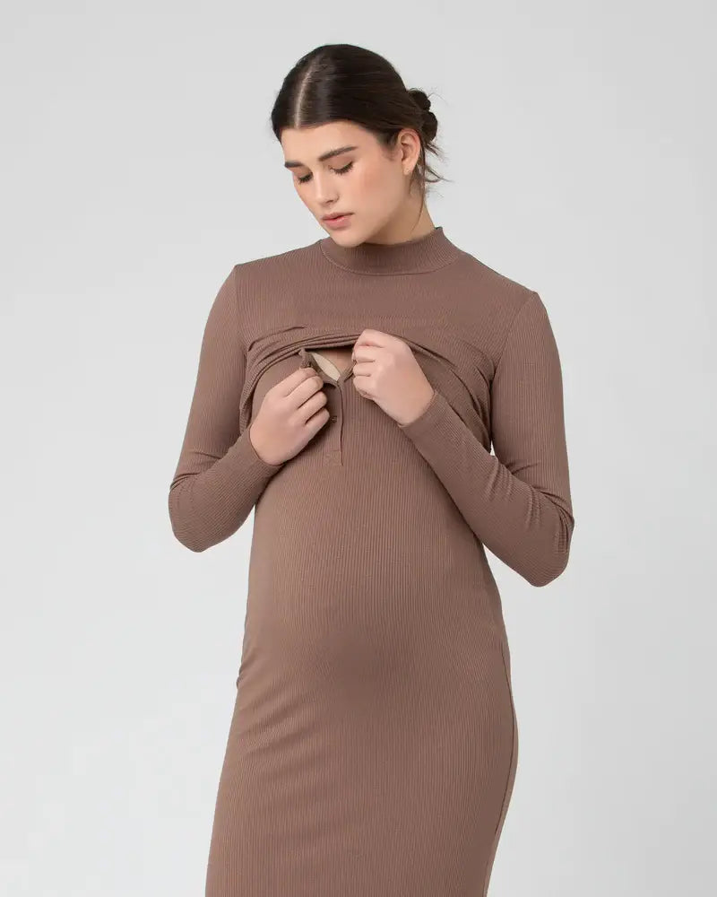 Ripe Maternity - Ruby Rib Nursing Dress