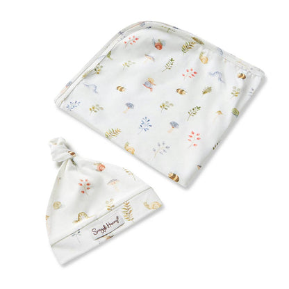 Snuggle Hunny - Garden Friends Organic Jersey Wrap & Beanie Set