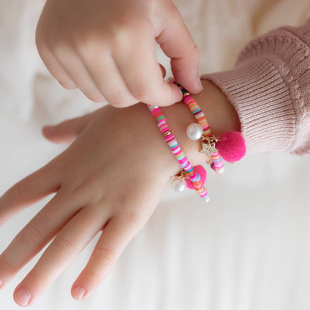 Lauren Hinkley Australia - Rainbow Bracelet with Pom Pom and Pearl