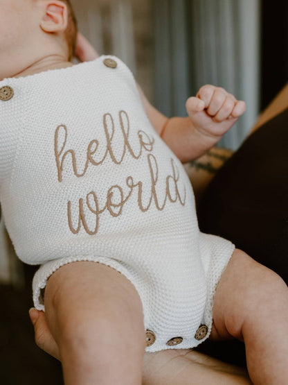 Elke & Indigo - Hello World Romper - White/Mocha