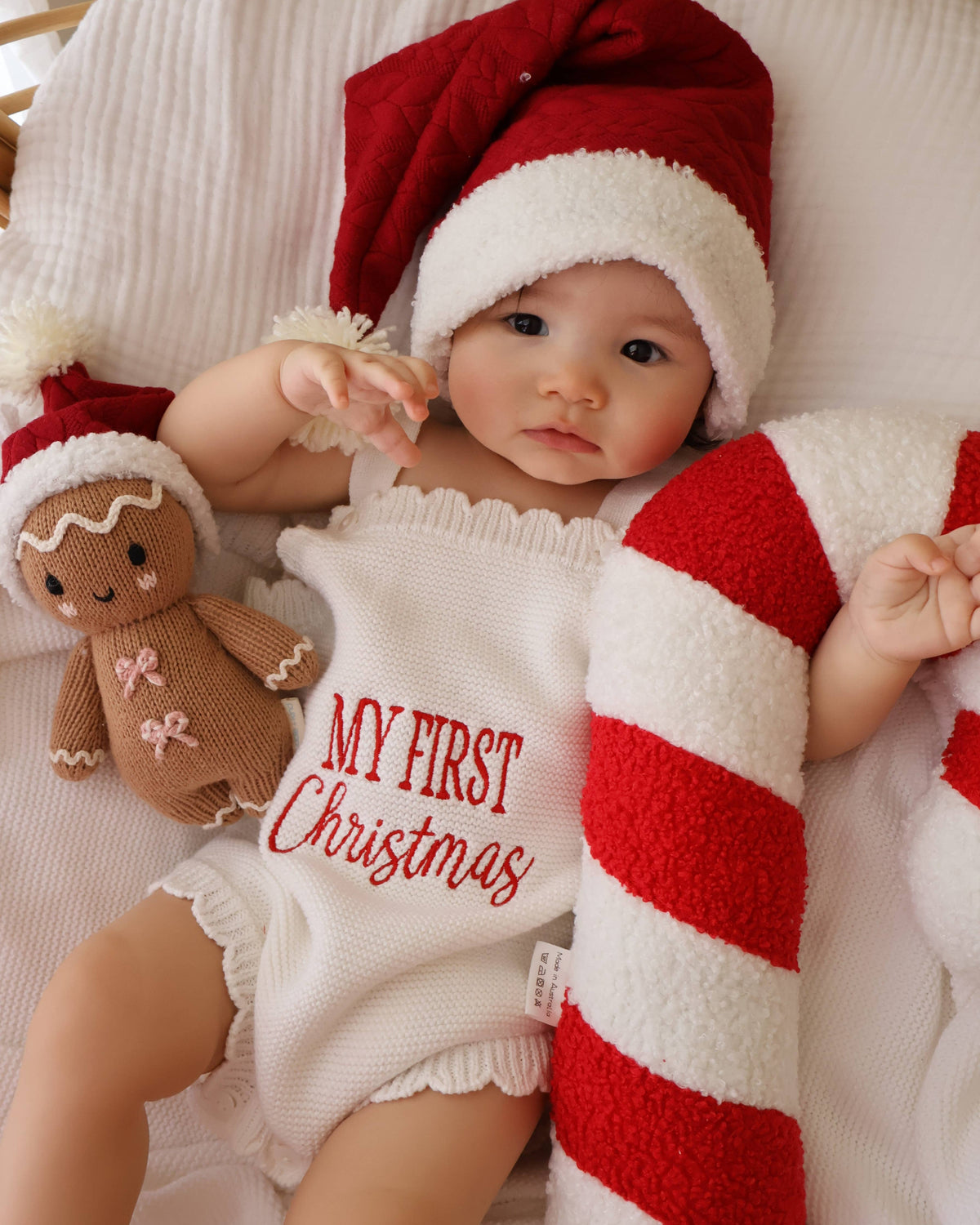Elke & Indigo - PREORDER - My First Christmas Romper - Scallop Edge