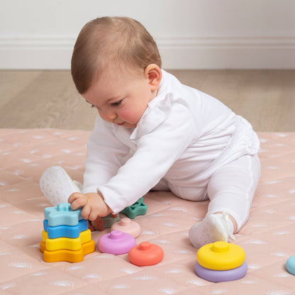 Living Textiles - Playground Silicone Stacking Tower Star - Sorbet