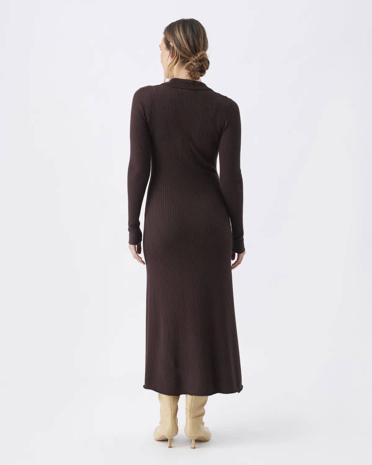 Ripe Maternity - Hollie Polo Knit Dress Cocoa