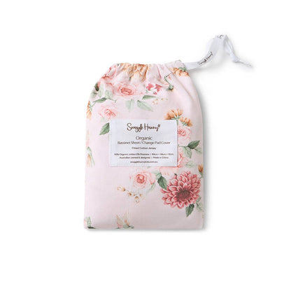 Snuggle Hunny - Birds & Blooms Organic Bassinet Sheet / Change Pad Cover