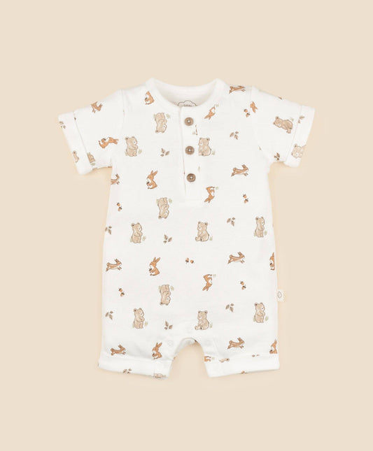 Lūmmi in Colour Babywear - Organic Cotton Romper - Bear & Bunny