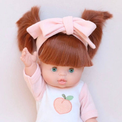 SALLI COLLECTIVE - Peaches & Cream Doll Romper+Bow set🍑 Fits 34-38cm Minikane Gordis, Mini Colettos, Llorens dolls