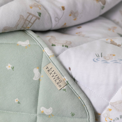 Living Textiles - Organic Jersey Quilted Cot Comforter - Goosey Goosey