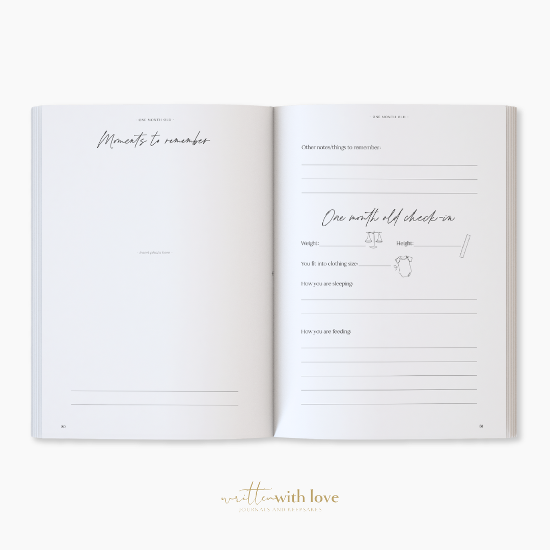 Written With Love - Baby Memory Book with Keepsake Box - Peony Pink