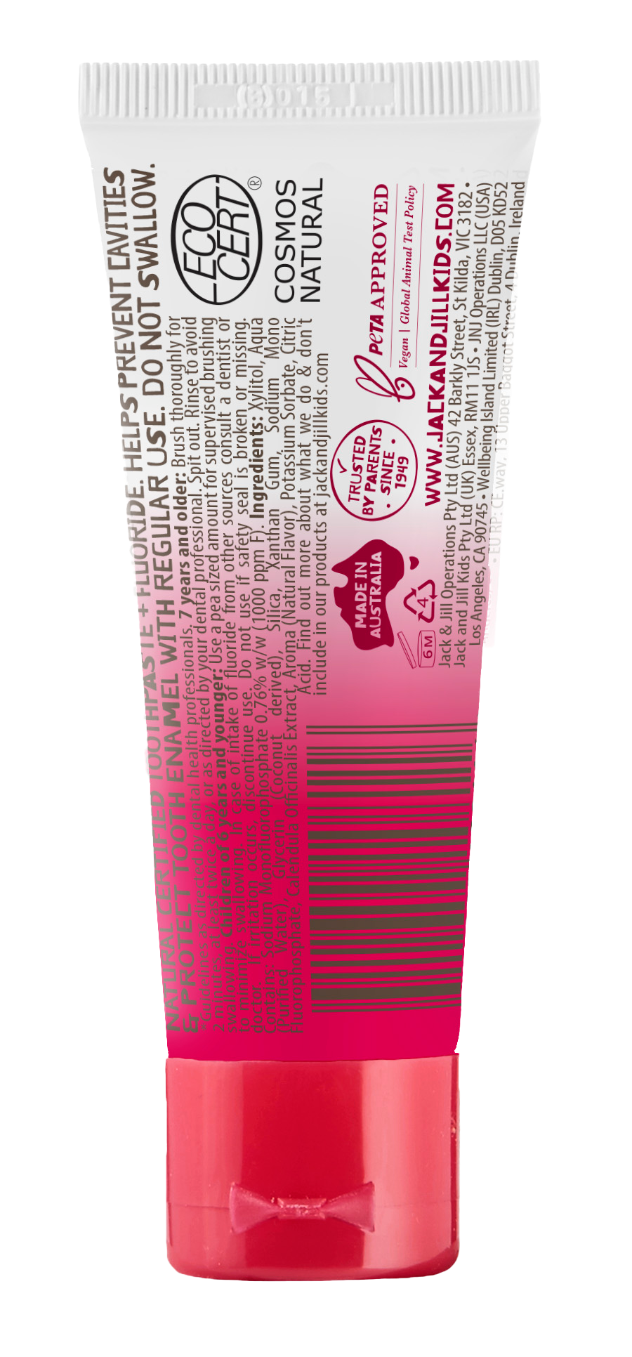 Jack N' Jill Kids - Jack N' Jill Natural Strawberry Toothpaste with Fluoride 50g