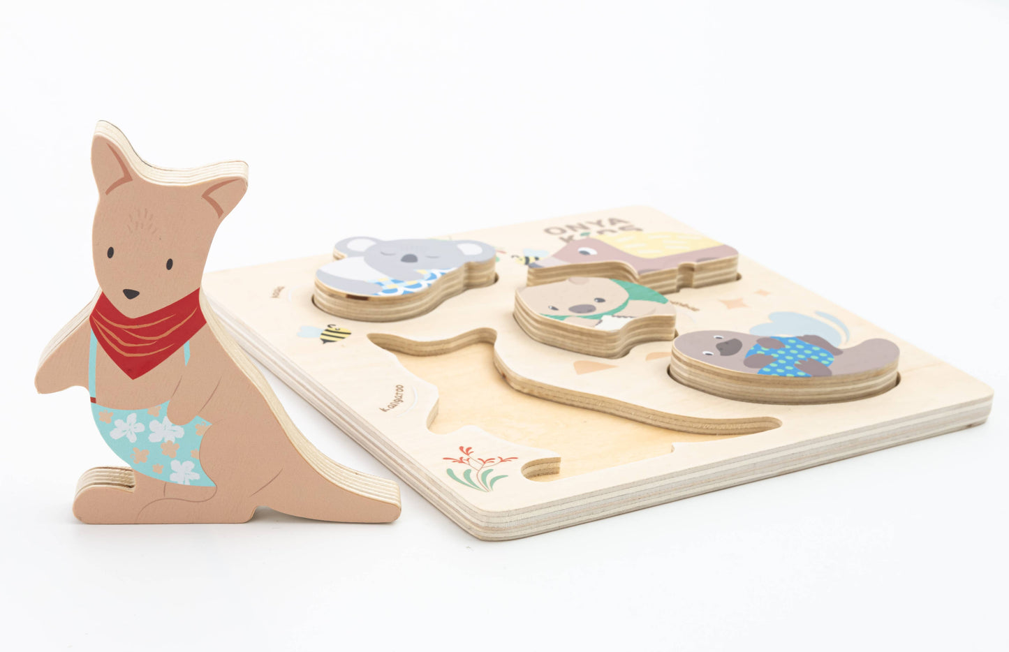 ToysLink - Wooden Aussie Animal Puzzle (Stacking Toy)