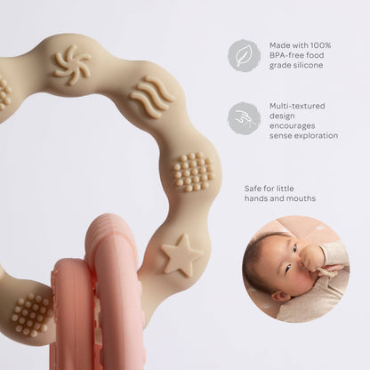 Living Textiles - Silicone Bunny Teether - Pink