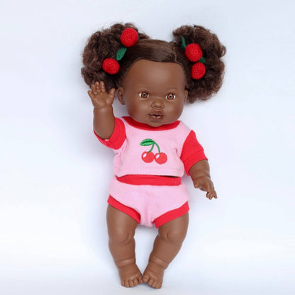 SALLI COLLECTIVE - Cherry Dolls top + Bloomer shorts set 34-38cm Dolls