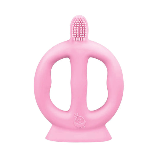 For Baby and Up - Green Sprouts - Learning Toothbrush made from Silicone-Pink-9/18mo
