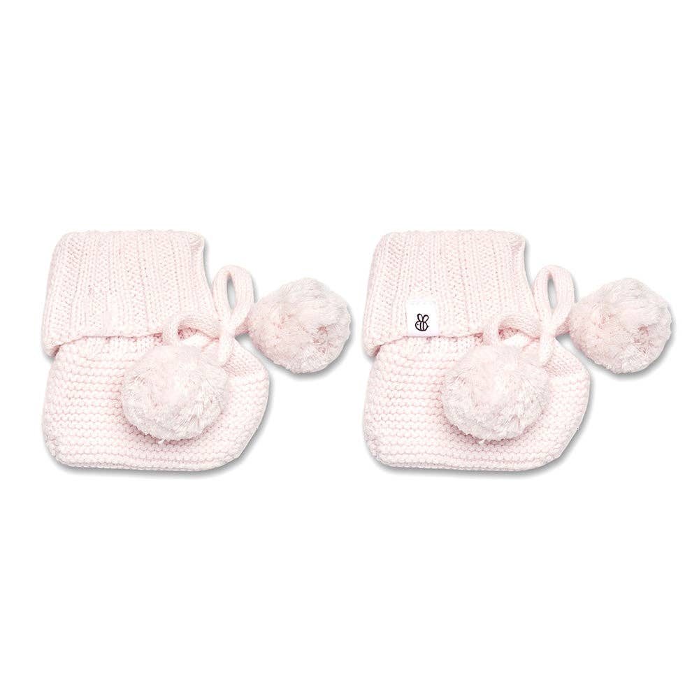 Snuggle Hunny - Blush Pink Organic Cotton Knit Booties