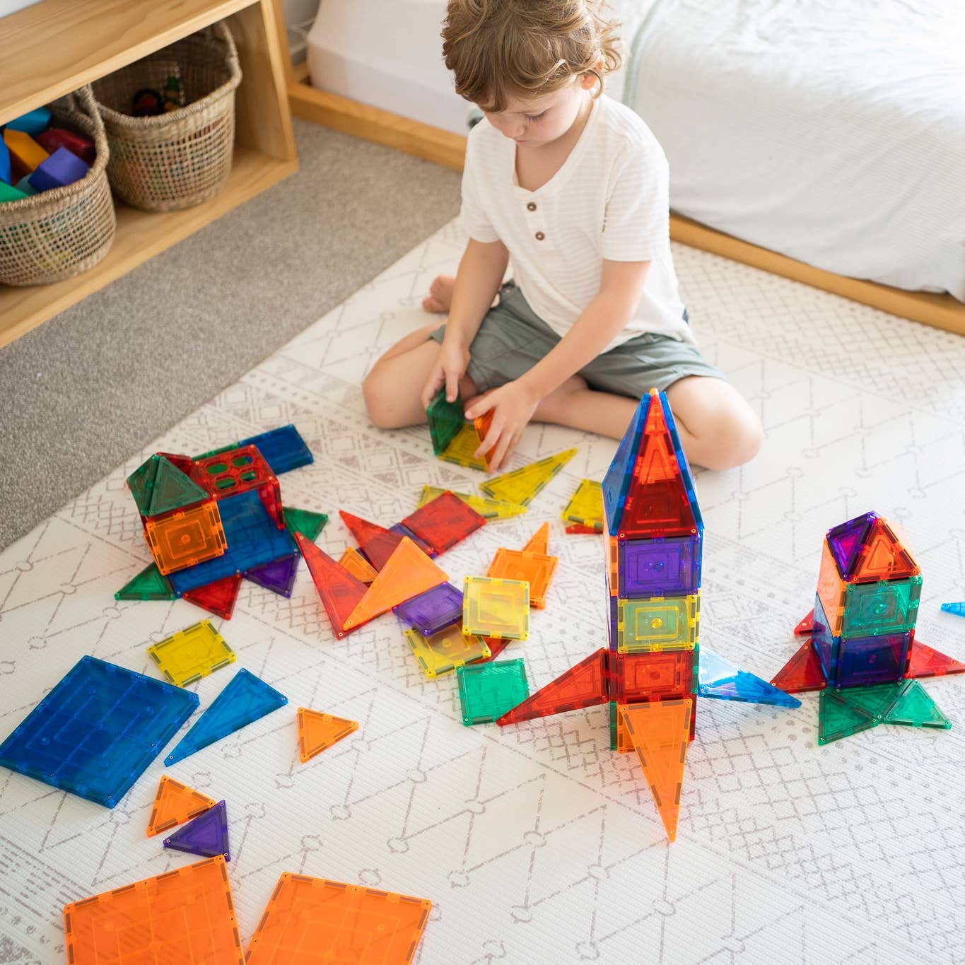Learn and Grow Toys - Learn & Grow Magnetic Tiles - Builders Pack (110 Pc)