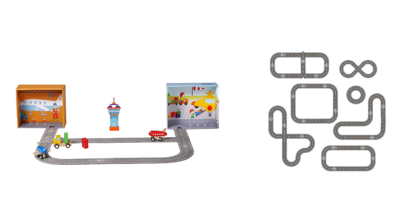 ToysLink - Airport Playset With Paper Puzzle Airport Runaway