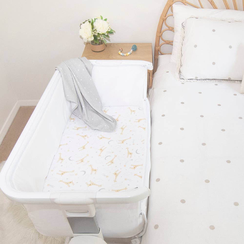Living Textiles - 2pk Bedside Bassinet Fitted Sheets - Noah/ Grey Stars