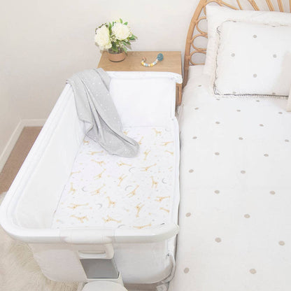 Living Textiles - 2pk Bedside Bassinet Fitted Sheets - Noah/ Grey Stars