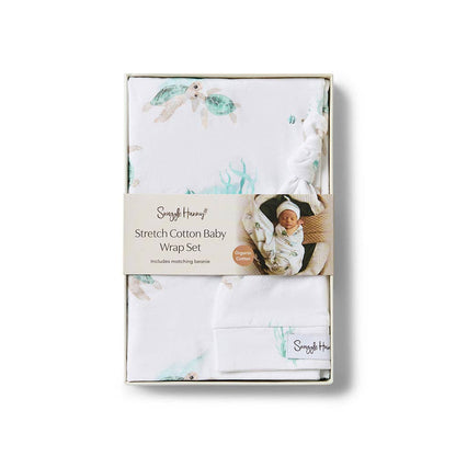 Snuggle Hunny - Turtle Organic Jersey Wrap & Beanie Set