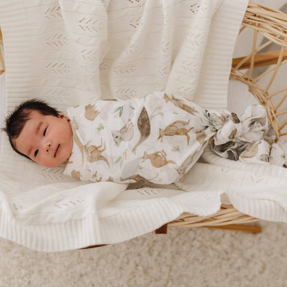 Emotion & Kids - Australiana Muslin Wrap & Sage Pram Clip Set