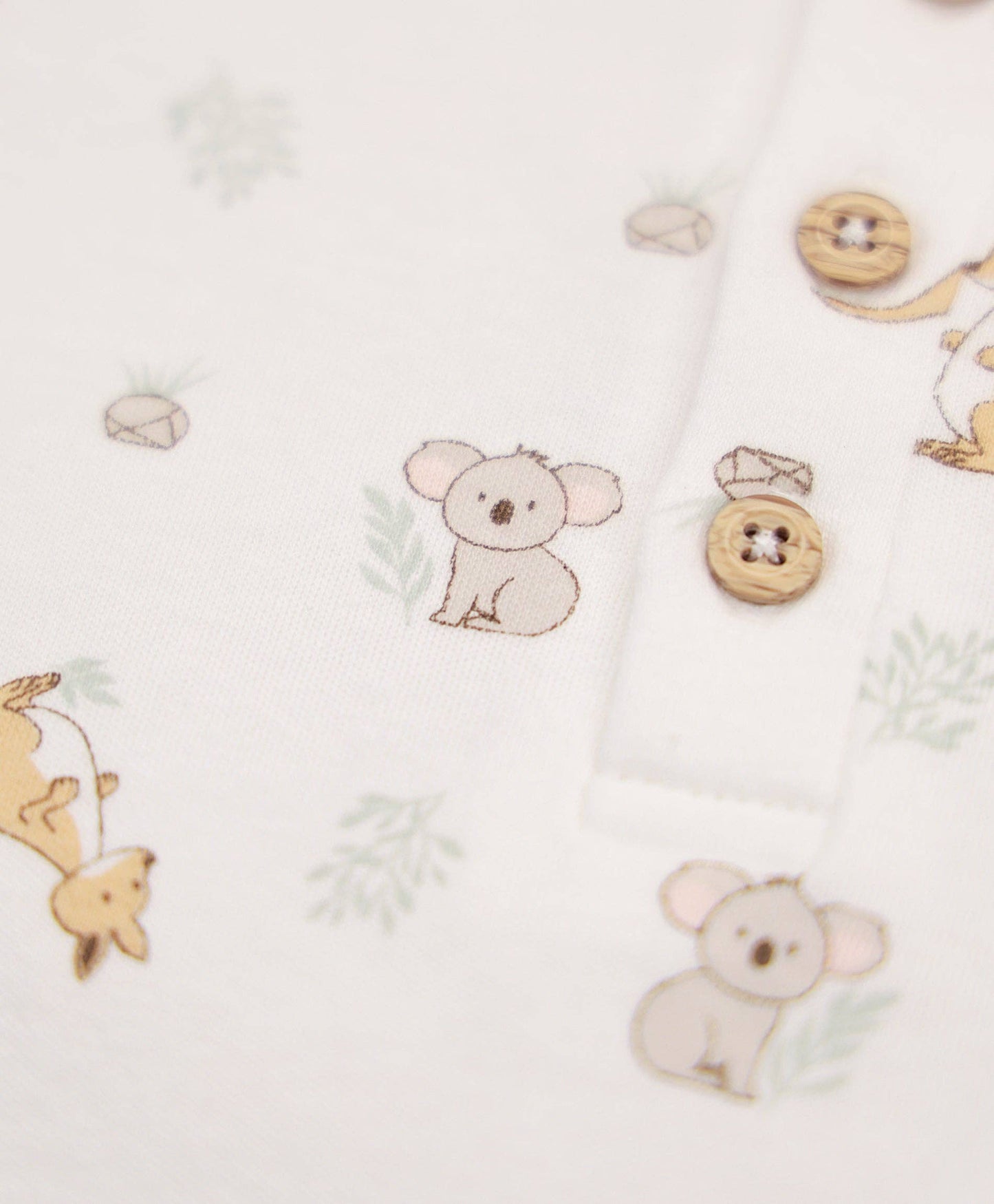 Lūmmi in Colour Babywear - Organic Cotton Romper - Kangaroo & Koala