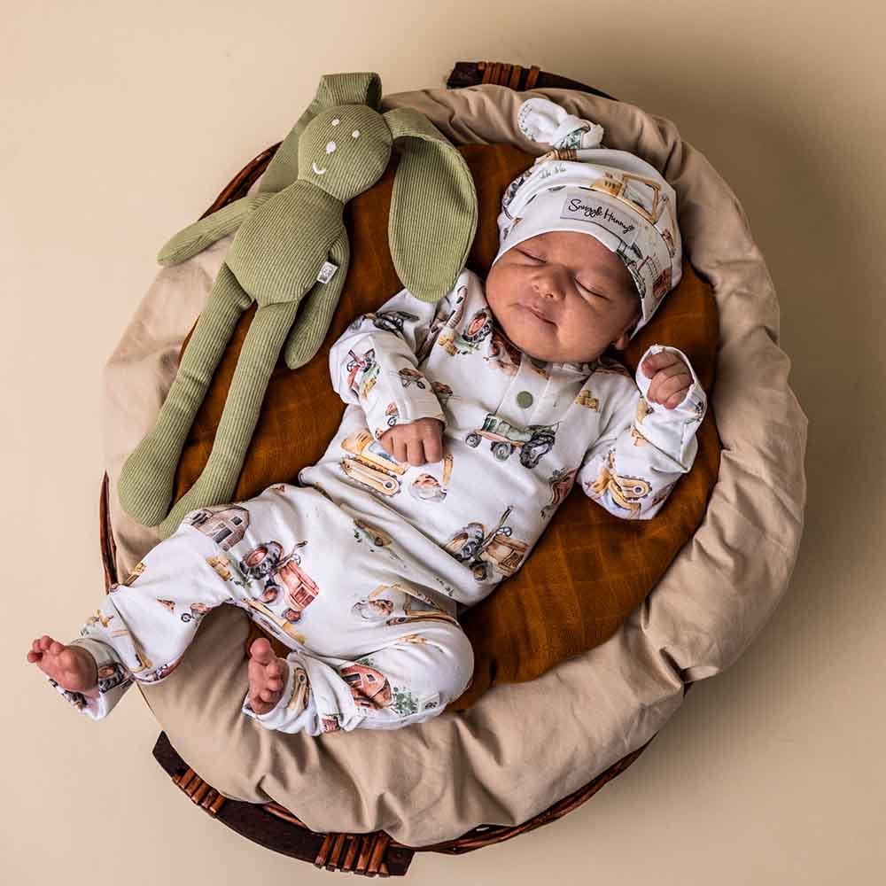 Snuggle Hunny - Diggers & Tractors Organic Growsuit