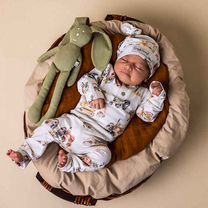 Snuggle Hunny - Diggers & Tractors Organic Growsuit
