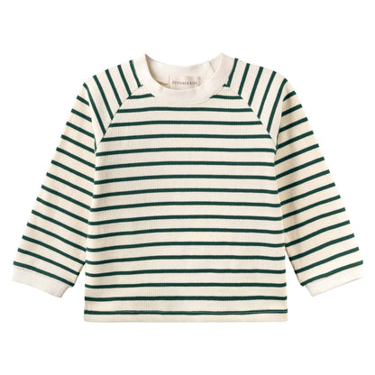 Designer Kidz - Jack Rib Stripe Top - Forest Green