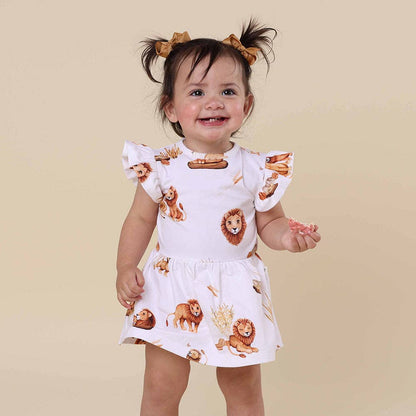 Snuggle Hunny - Lion Short Sleeve Organic Dress