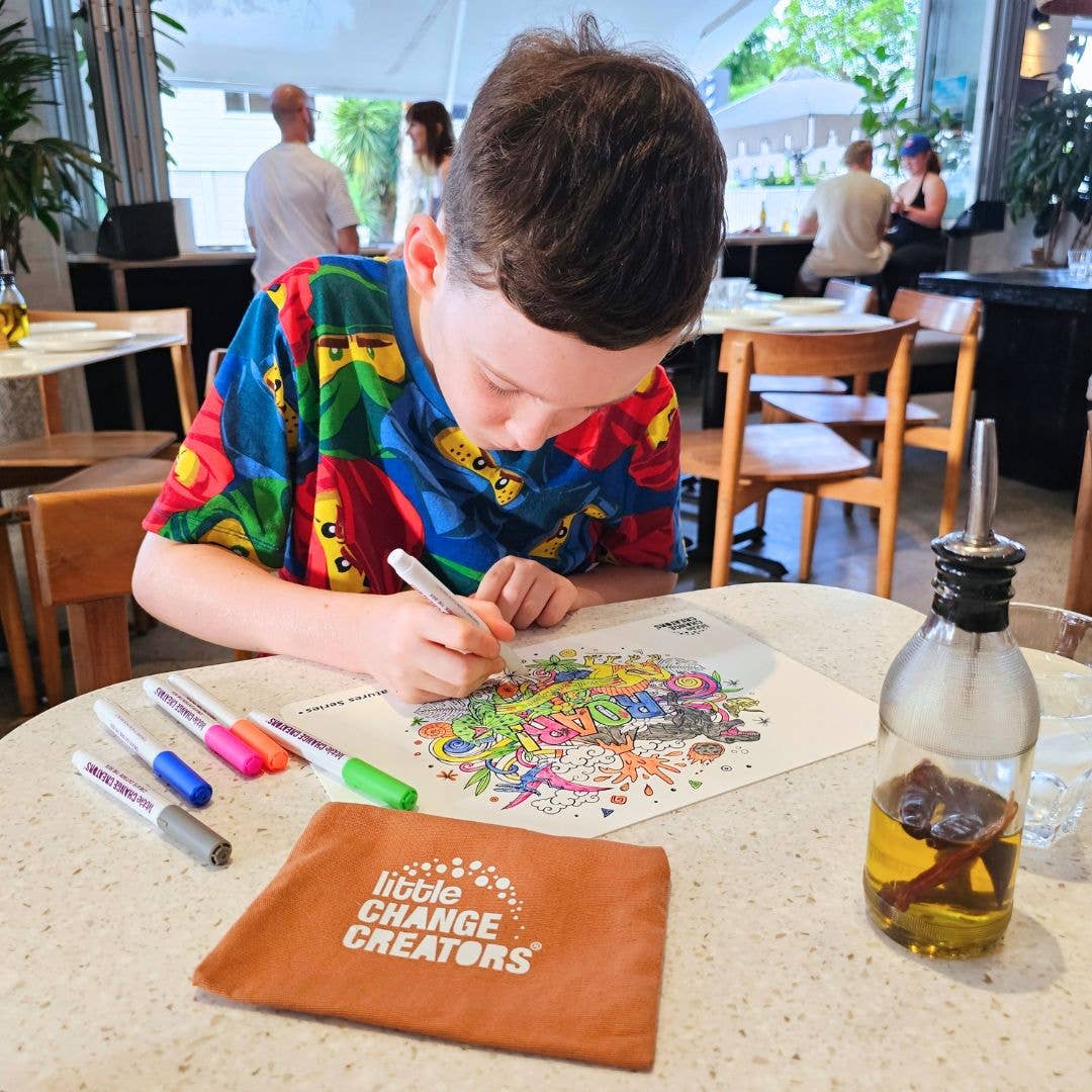 Little Change Creators - SPLASH! Pocket Reusable Colouring Set | Sealife Travel Toy