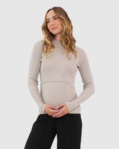 Ripe Maternity - Lift Up Nursing Knit - Stone