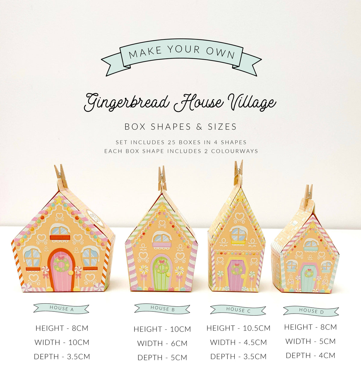 Black Bow Studio - Gingerbread House Village Christmas Advent Calendar