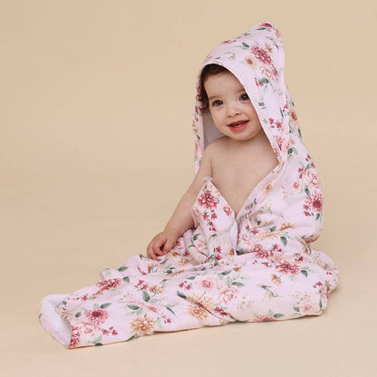 Snuggle Hunny - Birds & Blooms Organic Hooded Baby Towel