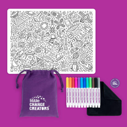 Little Change Creators - OUTER SPACE | Re-FUN-able™ Travel Activity + Play Mat
