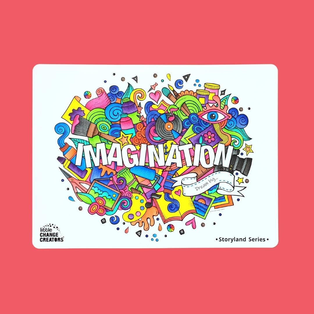 Little Change Creators - IMAGINATION | Reusable Double-sided Colour + Draw Doodle Mat
