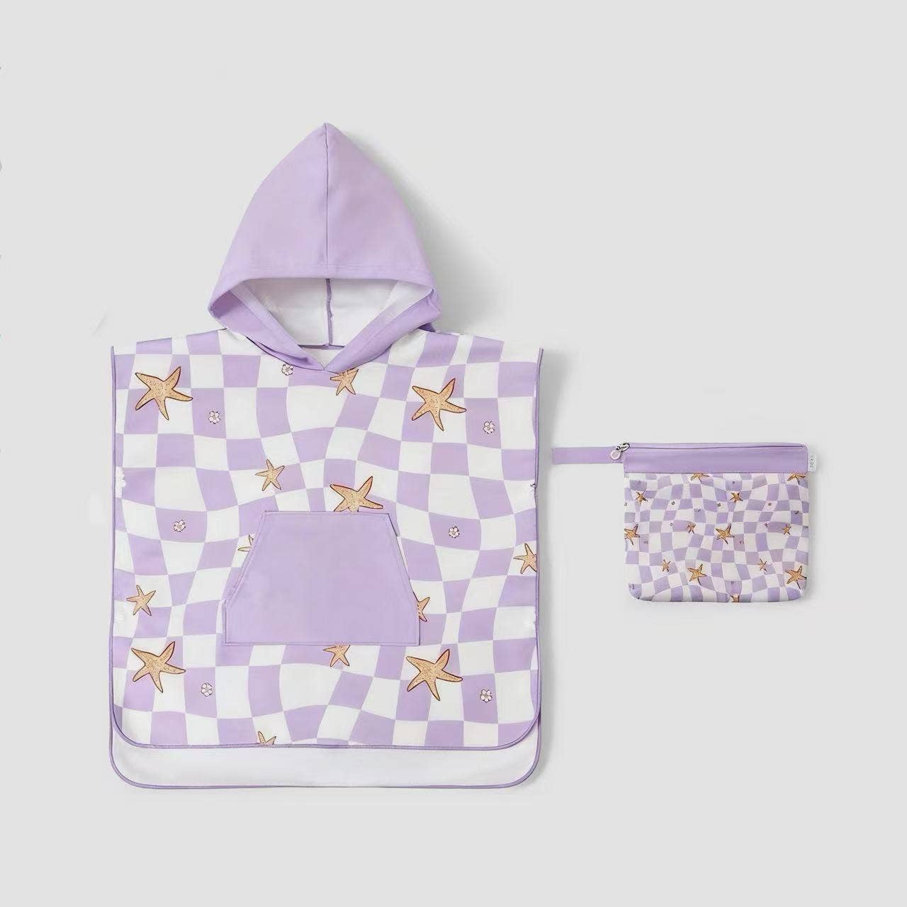 LESIMO - Sand Free Kids Hooded Towel - Star Fish