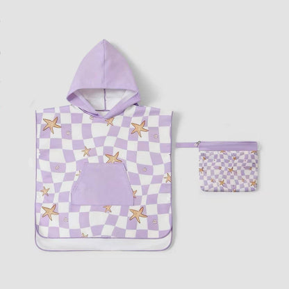 LESIMO - Sand Free Kids Hooded Towel - Star Fish