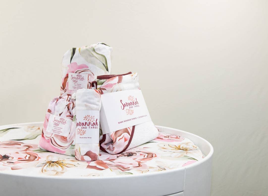 Savannah and Three - Peony Paradise Cot Sheet