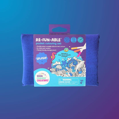 Little Change Creators - SPLASH! Pocket Reusable Colouring Set | Sealife Travel Toy