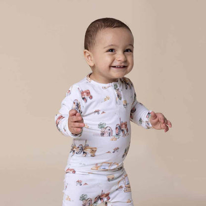 Snuggle Hunny - Diggers & Tractors Organic Growsuit