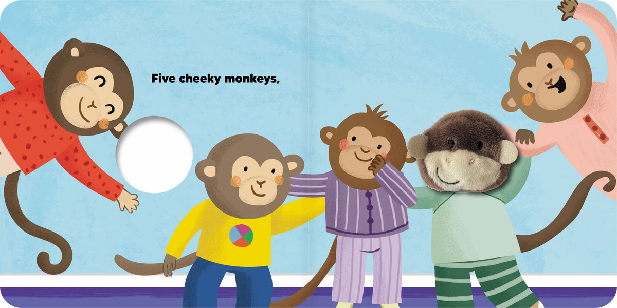 Five Cheeky Monkeys puppet detail