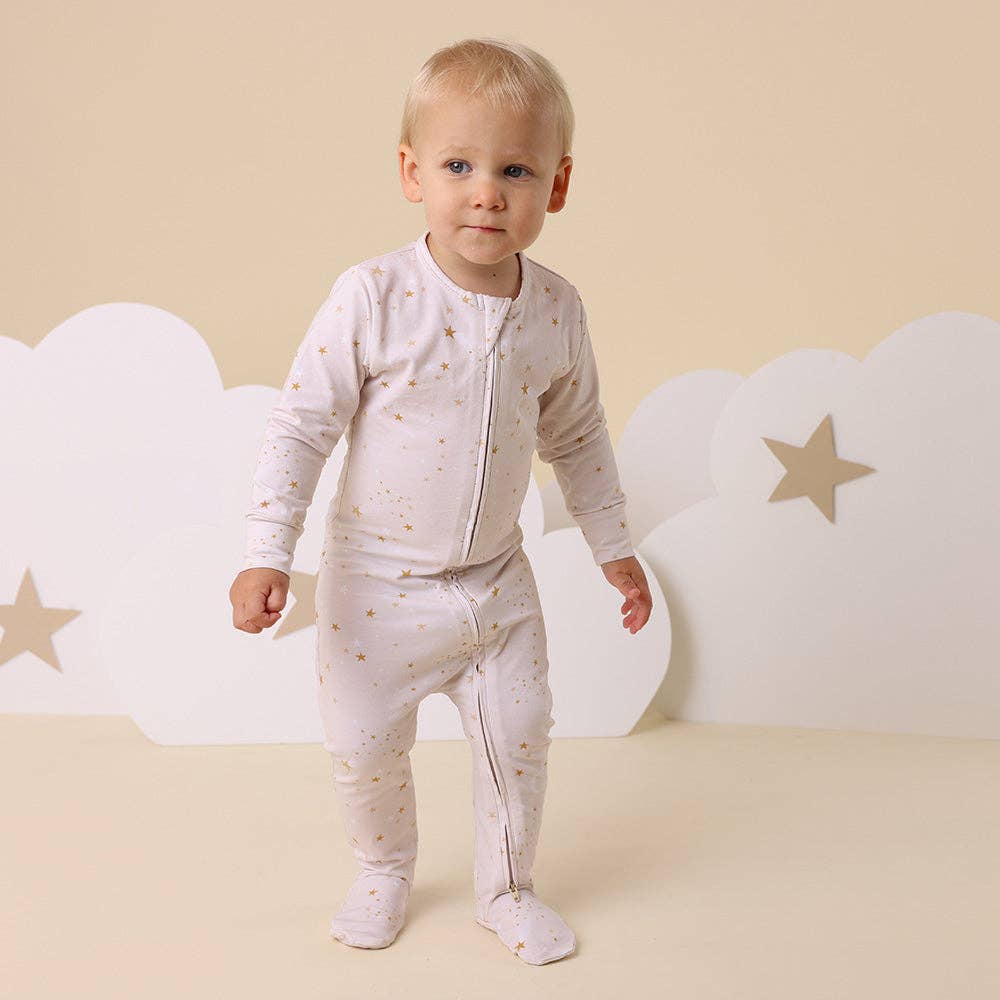 Snuggle Hunny - Stardust Organic Snuggle Sleepsuit Zip Footie