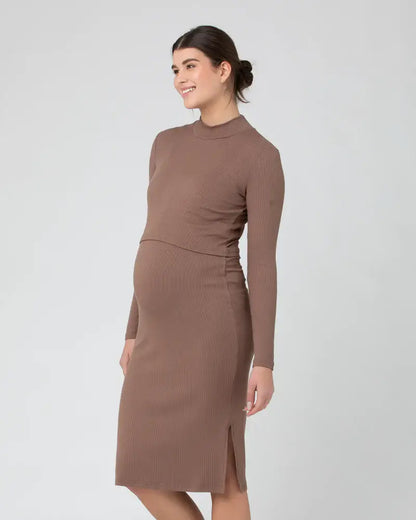 Ripe Maternity - Ruby Rib Nursing Dress