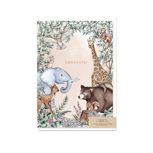Typoflora - Woodland Congrats Card