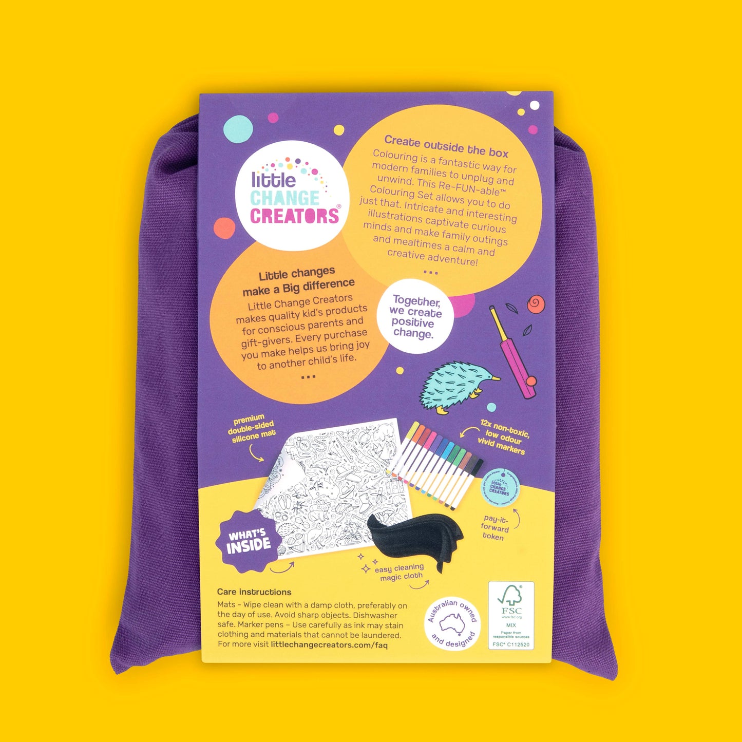 Little Change Creators - AUSTRALIA | Re-FUN-able™ Reusable Colouring + Doodle Mat