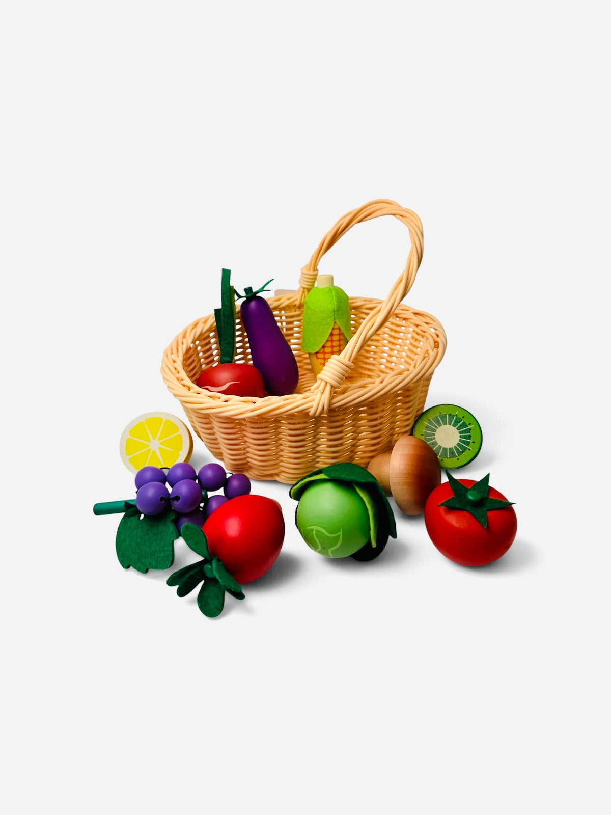 ToysLink - Toyslink Wooden Fruit & Vege Basket Playset
