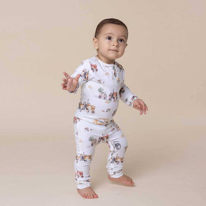 Snuggle Hunny - Diggers & Tractors Organic Growsuit