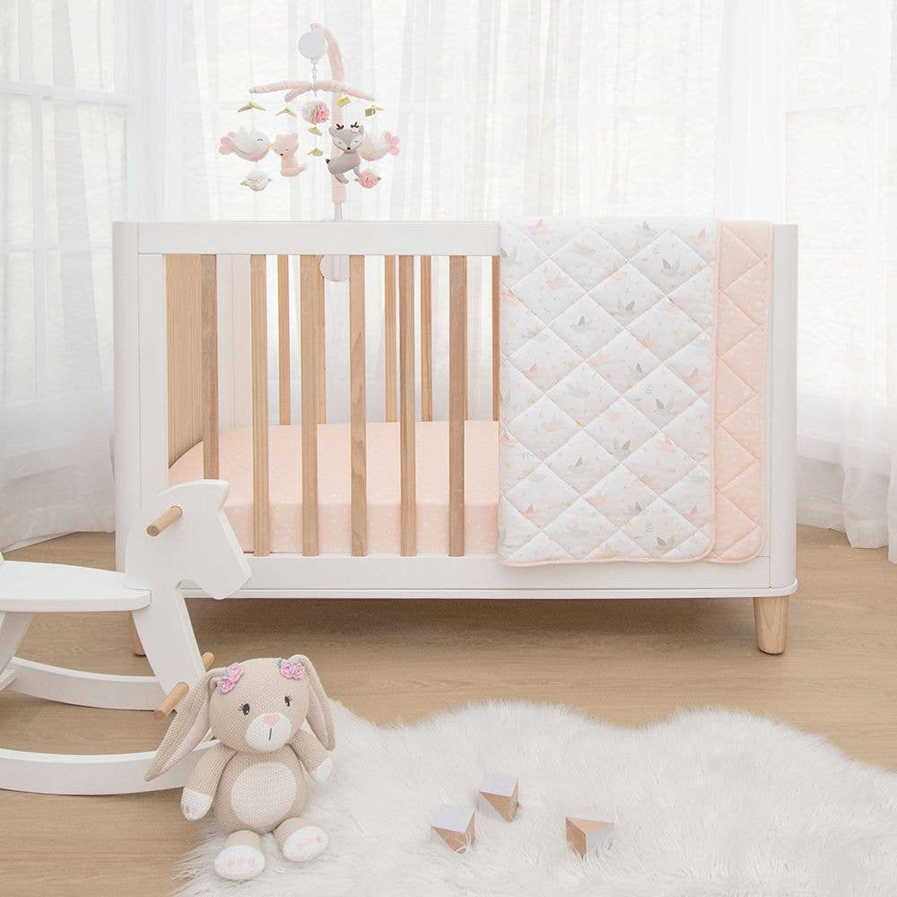 Living Textiles - 2-pack Jersey Cot Fitted Sheet - Ava/Blush Floral